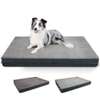 Reversible Waterproof Orthopedic Dog Beds for Extra Large Dogs XLarge Dog Beds with Removable Washable Cover Egg Crate Foam Pet Mat for Dogs Weighing Up to 100 lbs Dark Gray